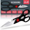 Heavy Duty Multi-Purpose Kitchen Scissors, Food Scissors, Sharp Scissors with Nutcrackers, Bottle Opener, Can Opener, Vegetable Cutting Scissors, Chop