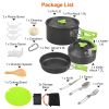 16 Piece Camping Cookware Set with Stove Aluminum Pots Frying Pan Kettle Bowls Fork Spoon Knife Carabiner Spatula Cutting Board Portable Cook Kit for
