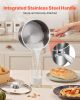Stainless Steel Saucepan Set, 1 QT & 2 QT & 3 QT Saucepans with Glass Lids, Multipurpose Nonstick Stainless Steel Sauce Pot with Ergonomic Handle, Fri