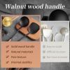 WANGYUANJI Iron Spoon Soup and Cooking Spatula Set,Chinese Traditional Wok Spatula and Spoon with Long Wooden Handle, Ban Sale on Amazon