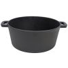 3 in 1 Pre-Seasoned Cast Iron Dutch Oven, Outdoor Camping Deep Pot, 5 Quart. Cover As A Skillet with Ribbed Bottom Design. With 1PC Iron Pot Rack, 1PC