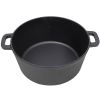 3 in 1 Pre-Seasoned Cast Iron Dutch Oven, Outdoor Camping Deep Pot, 5 Quart. Cover As A Skillet with Ribbed Bottom Design. With 1PC Iron Pot Rack, 1PC