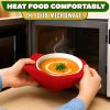 2 Pcs Red Microwave Bowl Holder 7.5 ×7.5 inch Microwave Bowl Cozy with Durable Heat Resistant Fabric for Hot Dishes Effortless Secure Serving of Hot F
