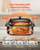 VEVOR Roaster Oven, 24QT Electric Turkey Roaster Oven, 150-450°F Adjustable Temperature Electric Roasting Pan with 3 Bin Buffet Server, Self-Basting L