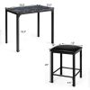 Modern 3-Piece Dining Set Table-Top and 2 Black Chairs Stools