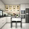 Modern 3-Piece Dining Set Table-Top and 2 Black Chairs Stools