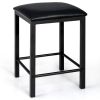 Modern 3-Piece Dining Set Table-Top and 2 Black Chairs Stools