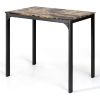 Modern 3-Piece Dining Set Table-Top and 2 Black Chairs Stools