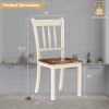 Set of 2 Solid Wood Mission Style Armless Dining Chairs with Brown Seat
