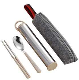 Portable Stainless Steel Flatware Spoon Chopsticks Tableware Set (Option: G)