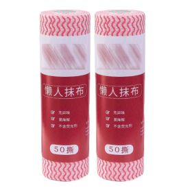 2 Rolls Disposable Kitchen Paper Towels Kitchen Paper Tissue (Option: Red)