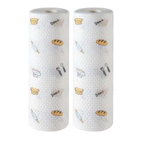 2 Rolls Disposable Dish Cloths Kitchen Paper Towels (Option: Bread)