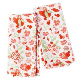 100% Cotton Kitchen Towels 2 Pack 18 x 28 inchesTowels Hand Towels Boho Tea Towels Multifunctional Stylish Absorbent Quick D (Option: Pomegranate)