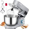 VEVOR Stand Mixer, 660W Electric Dough Mixer with 6 Speeds LCD Screen Timing, Tilt-Head Food Mixer with Stainless Steel Bowl, Dough Hook