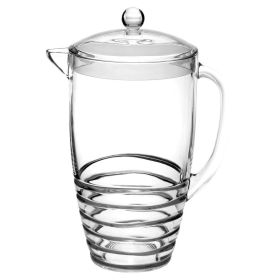 2.5 Quarts Water Pitcher with Lid, Unbreakable Plastic Pitcher, Drink Pitcher, Juice Pitcher with Spout BPA Free (Option: Swirl)
