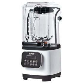 VEVOR Professional Blender with Shield, Commercial Countertop Blenders, 68 oz Blender Combo, Stainless Steel 9 Speed & 5 Functions Blender (Option: White)