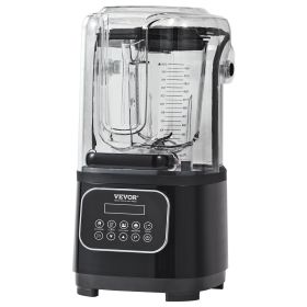 VEVOR Professional Blender with Shield, Commercial Countertop Blenders, 68 oz Blender Combo, Stainless Steel 9 Speed & 5 Functions Blender (Option: Black)