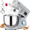 VEVOR Stand Mixer, 660W Electric Dough Mixer with 6 Speeds LCD Screen Timing, Tilt-Head Food Mixer with Stainless Steel Bowl, Dough Hook