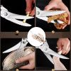 1/2 Set German Industrial Heavy-duty Stainless Steel Kitchen Automatic Rebound Scissors - Detachable Multifunctional Poultry Scissors For Chicken