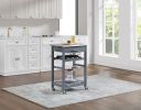 Mobile Rolling Kitchen Island Trolley Serving Cart with Underneath Drawer & Slide-Out Wire Storage Basket