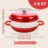 Enameled Cast Iron Dutch Oven, 3.8 Quart Dutch Oven Pot with Lid, Non Stick Cast Iron Pot, Round Oven Safe up to 500°F, Use for Marinate, Cook