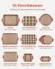 Baking Pan Set 10-Piece Nonstick Carbon Steel Bakeware Set with Silicone Handle