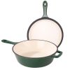 Enamel cast iron soup pot with handle, suitable for ceramic, gas, induction cooker or barbecue grill