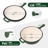 Enamel cast iron soup pot with handle, suitable for ceramic, gas, induction cooker or barbecue grill