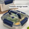 Yakimoto 2/4/6/8/10 PCS Extra-Large Stainless Steel Food Storage Containers With Blue Lids - Deep Design, Airtight Seal, Perfect For Refrigerator Orga