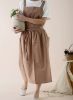 Women's Kitchen Cooking Aprons with Pockets Waterproof Crossback Linen Apron for Baking Gardening